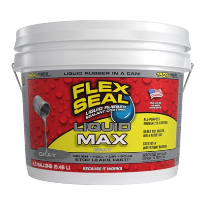 Flex Seal Liquid Rubber Sealant Coating, Waterproof, Gray, 320 oz - color: Gray, size: 320 oz