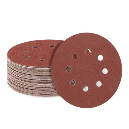 50 PCS 120 Grit 5 Inch 8 Hole Sanding Discs