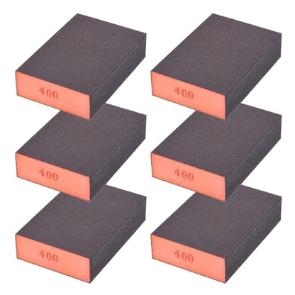 6Pcs 400Grit Sanding Sponges, Wet Dry Sanding Blocks - size: 400Grit