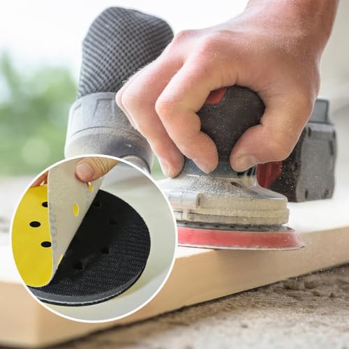 120PCS 220 Grit 5 Inch Sanding Discs, 8 Hole, Hook and Loop, Sandpaper for Orbital Sander, Wood, Metal, Auto - style: 5-Inch