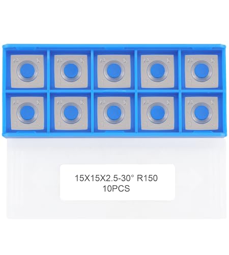15mm Square with 6" Radius Carbide Cutter Inserts (15×15×2.5mm-R150) for Woodturning Roughing Tool Fit for Shelix Cutterhead, 10 PCS - size: 15x2.5mm-6" Radius
