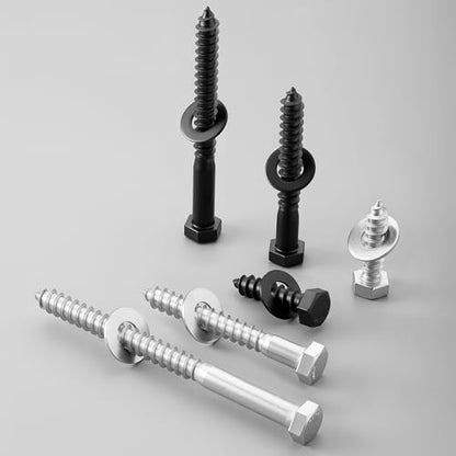 15 Sets 5/16" x 2" Hex Head Lag Screws Bolts with Flat Washers 304 Stainless Steel 18-8 Heavy Duty Lag Screw for Wood, Driver Bit Included - size: 5/16x2 (15sets)