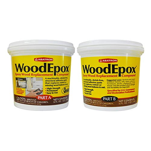 Abatron WoodEpox Kit - 2 Quart - 2-Part Structural Epoxy Adhesive Filler - Wood Filler Putty - size: 64 fluid ounce