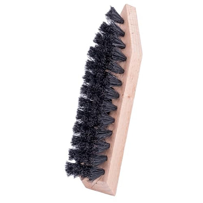 Hardwood Shoe & Boot Sole Brush with Stiff Coco Bristles (Black) - color: Black