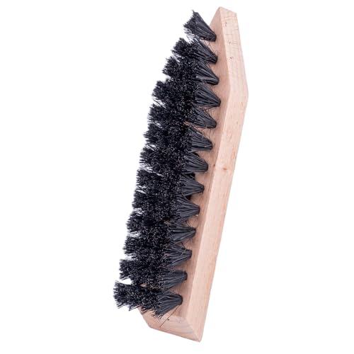 Hardwood Shoe & Boot Sole Brush with Stiff Coco Bristles (Black) - color: Black