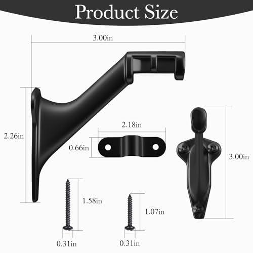 HOME MASTER HARDWARE Handrail Bracket for Stairs, Matte Black, 6 Pack - color: Matte Black, size: 6 Pack