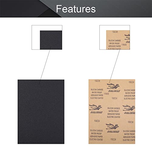 Utoolmart 150 Grits Sanding Sheets Wet Dry Silicon Carbide Sandpaper for Wood Furniture Metal Automotive Polishing 3pcs - color: 3pcs, size: 150 Grit