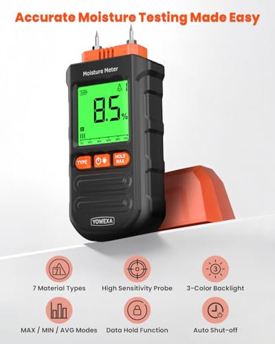 Pin-Type Wood Moisture Meter for Firewood & Lumber
