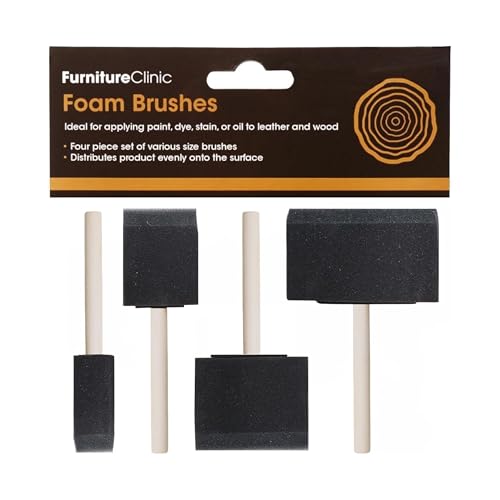 Furniture Clinic Foam Brushes, Washable and Reusable (4 Pack)