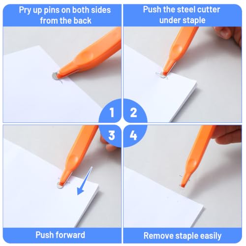 24 Pcs Magnetic Staple Remover Bulk, Stapler Remover Tool, 4 Colors, 6.1"