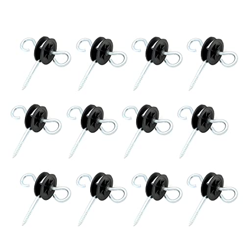 12 Pcs Farm Electric Fence Gate Handle Anchors, Black