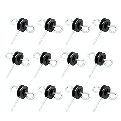 12 Pcs Farm Electric Fence Gate Handle Anchors, Black