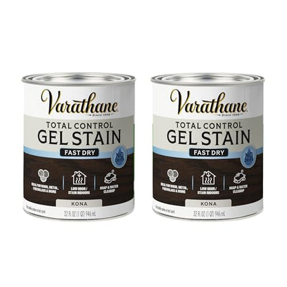 Varathane Total Control Gel Stain - color: Kona, size: Quart (Pack of 2)