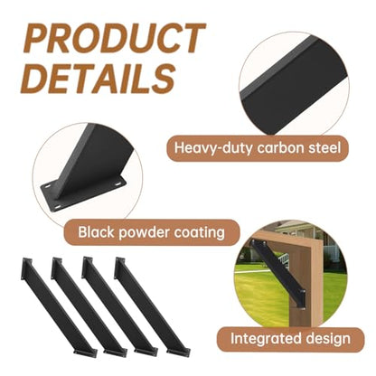 8 Pcs 45 Degree Angle Support Bracket for Pergola - size: 8