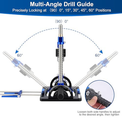 Portable Drill Guide for Angled & Straight Holes,0°to 60°Multi Angle Drill