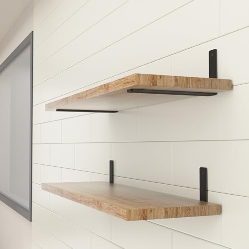 NEODROP 6-Pack 10 Inch Heavy Duty Shelf Brackets, Premium Floating L Bracket for Wall, Kitchen, Mantel Shelves Support | Quarter Inch (1/4") Thick | Black Powder Coated Steel - size: 10 Inch, style: 6 Pack