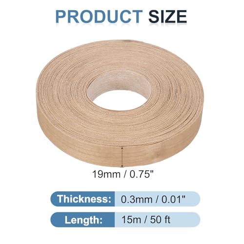 PATIKIL Cherry Edge Banding, 3/4 Inch x 50 ft Wood Veneer Tape Pre-glued Flexible Plywood Edge Banding with Hot Melt Adhesive for Furniture Restoration