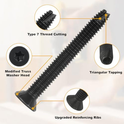 5/16-18 x 2-1/2 100Pcs Flat Head Thread Cutting Self Drilling Deck Screws - size: 5/16-18 x 2-1/2"