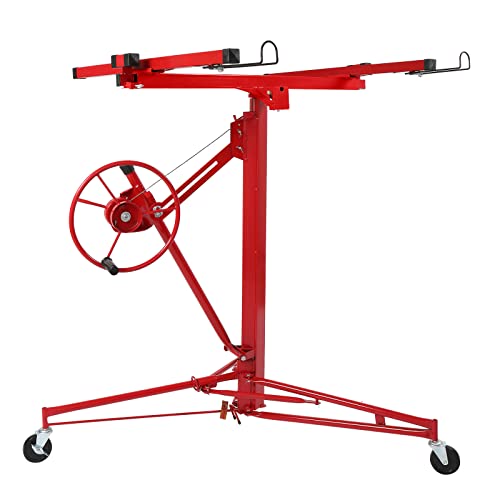 Winado 16 ft Drywall Lift Panel Rolling Hoist Jack Lifter for Sheetrock - color: Red, size: 16 ft