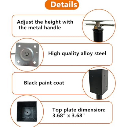 2 Pack 4x4 Screw Shore Jack Post for Leveling Floor Crawlspace Basement
