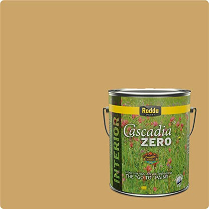 Rodda Paint CASCADIA ZERO Interior Satin Low VOC Paint & Primer in One, 1-Gallon, Amber - color: Amber, size: 128 Fl Oz (Pack of 1)