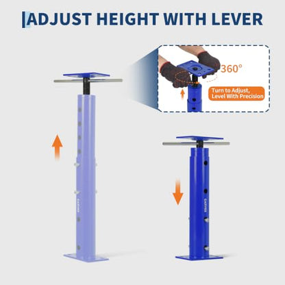 OUTLANE House Floor Jacks, 2 Pack 19"-36" Adjustable Jack Post 18000 LBS - color: Blue, size: 19"-36"