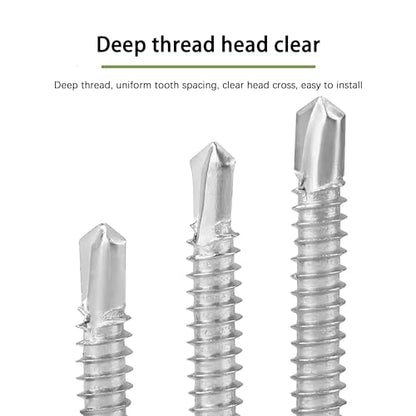 #10 x 1 Sheet Metal Screws, Self Drilling, Phillips Flat Head, Zinc Plated Stainless Steel 410, Self Tapping Tek Wood Screws, #10 x 1-Inch, 50 Pcs - size: #10 x 1"