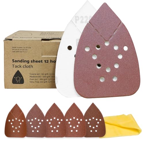 S&F STEAD & FAST Black and Decker Mouse Sanding Pads 60 Pack - style: 60G-220G-60P
