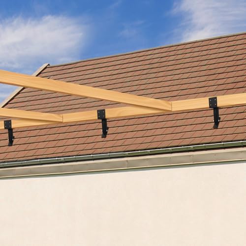 3 Pcs 4“x 4" Roof Riser Brackets Kit(ID 3.6"x3.6"),Heavy Duty Adjusted Within A Range of 0 to 180 Degrees Pergola Roof Riser Beam Bracket Fit 4x4,4x6 Lumber for Roof Pergola Gazebo Patio Cover