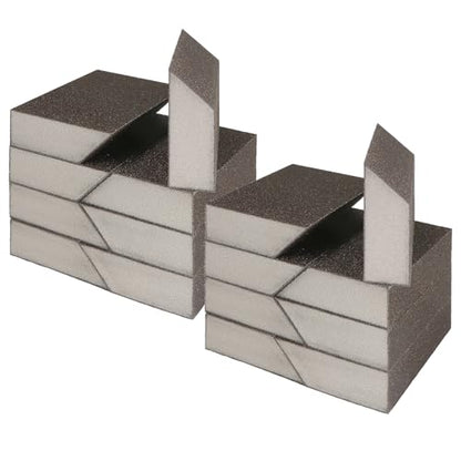 80 Grit Angled Sanding Blocks, Jamiikury Coarse Sponge Sand Block Washable and Reusable, Wet & Dry Sandpaper Block for Wood Metal Drywall and Furniture Paint - Pack of 16 - size: 80 Grits