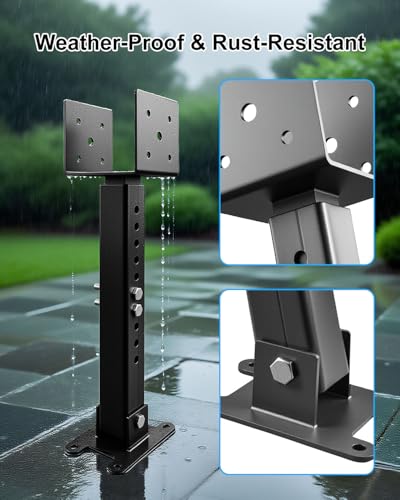 Roof Riser Brackets Kit, Adjustable Saddle for 4"x4" and 4"x6" Wood Post