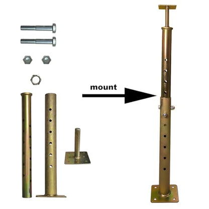 4 Pack House Floor Joist Support Jack 19.5"-34.5" Adjustable for Leveling - size: 19.5-34.5 inch