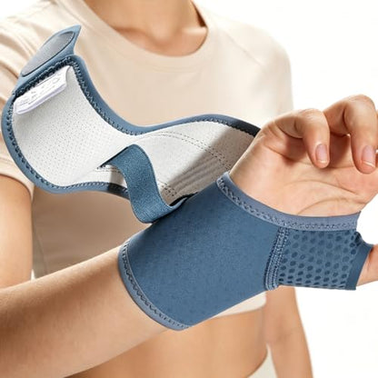 Wrist Brace with Soft-Touch Fabric, Breathable Compression Support - color: Blue, size: S/M