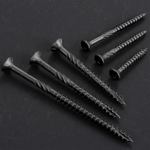 Wensilon #14 * 3" Black Deck Screws 728pcs 15lbs 6.3x75mm - color: Black, size: #14*3"
