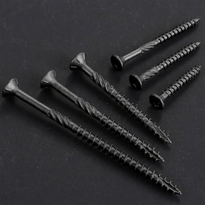 Wensilon #14 * 3" Black Deck Screws 728pcs 15lbs 6.3x75mm - color: Black, size: #14*3"