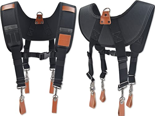 WELKINLAND Heavy-Duty Leather Tool Belt Suspenders, Carpenter Suspenders