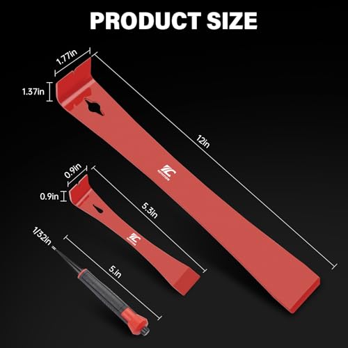 ROTATION 3pc Pry Bar and Nail Punch Set