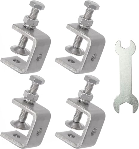 Stainless Steel C Clamps, Mini Tiger Clamp Set for Mounting, Heavy Duty Metal U Clamps, Small Desk G-Clamp with 1.38 Inch Stable Wide Jaw Opening for Metal Working Woodworking Welding Building (4pcs) - size: 1.38 in / 35mm (4 Pcs)