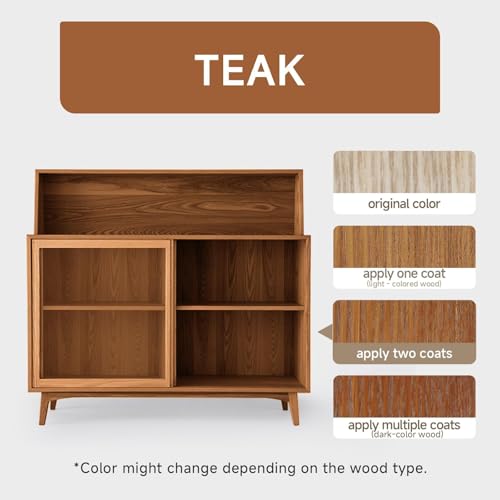Wood Stain and Sealer, Built‑in Brush, Teak, 2 Pack, 10.6 Oz - color: Teak, size: 2 Pack