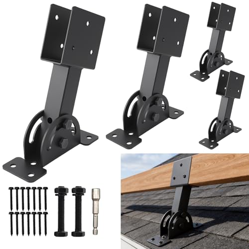 4 Pcs 2“x 4”Heavy Duty Roof Riser Brackets Kit - color: Black -2×4, size: Set 4