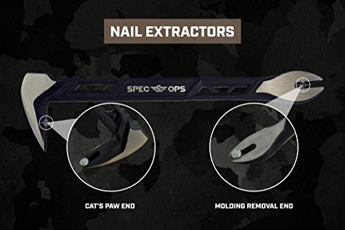 Spec Ops Tools Nail Puller Cats Paw Pry Bar for Prying, Demolition & Nail Pulling, High-Carbon Steel, 10 Inch - size: 10 inClaw Bar