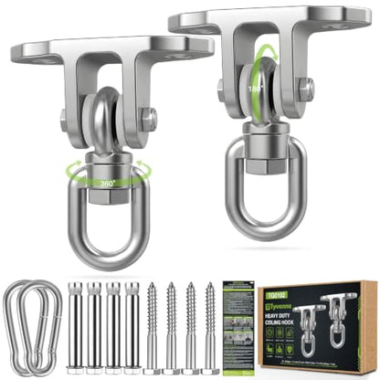 Heavy Duty Swing Hangers 2 Pack Stainless Steel Ceiling Mount - color: Silver/2pack