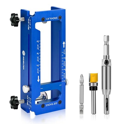 Door Hinge Jig, Door Hinge Template Kit for Router, Blue One - style: Blue One