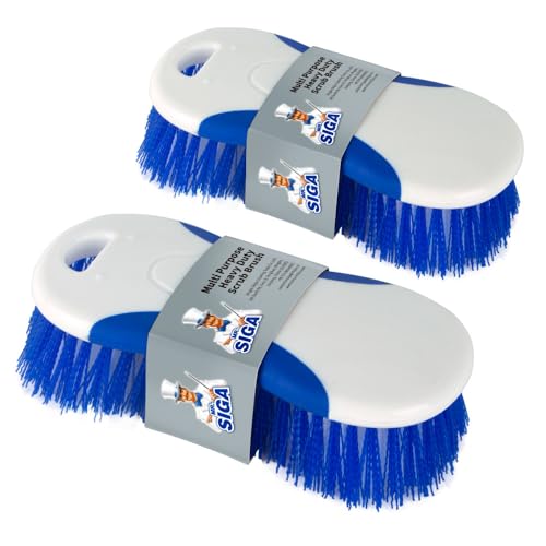 MR.SIGA Multi Purpose Heavy Duty Scrub Brush - Pack of 2 - color: White & Blue
