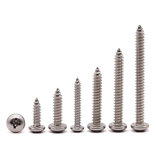 #4 x 5/8" (100 Pack) Stainless Steel Phillips Pan Head Wood Screws, Stainless Steel 304 (18-8), Pan Head Sheet Metal Screws Self Tapping for Wood - size: #4 x 5/8"