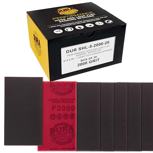 Dura-Gold 2000 Grit 5" x 2-3/4" Sanding Sponges, Flexible Sandpaper, 20-Pc - style: 2000 Grit