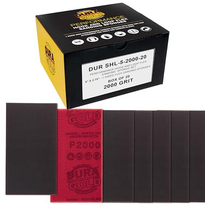 Dura-Gold 2000 Grit 5" x 2-3/4" Sanding Sponges, Flexible Sandpaper, 20-Pc - style: 2000 Grit