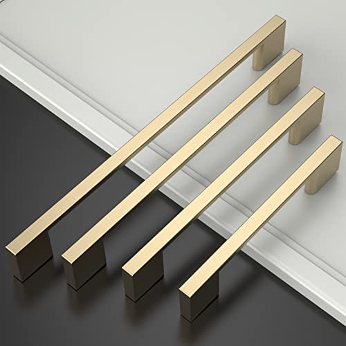 Amerdeco 10 Pack Brushed Brass Cabinet Pulls 6.3" - color: Brushed Brass, size: 6.3" hole center