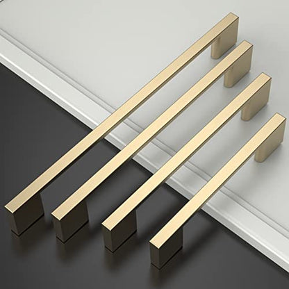 Amerdeco 10 Pack Brushed Brass Cabinet Pulls 6.3" - color: Brushed Brass, size: 6.3" hole center