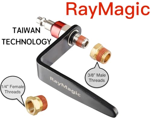 RayMagic Steel Pneumatic Tool Rafter Hook Hanger, Lightweight, Durable,Reusable Metal Organaizer Adjustable Easy Install Hooks With 1/4" Air Tool Swivel Fitting, for Air Nailer, 5-Piece Brass Fitting - style: 5-Piece